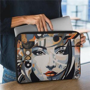 Abstract Face 2-Sided Print 16" Laptop Sleeve - Best Laptop Sleeves